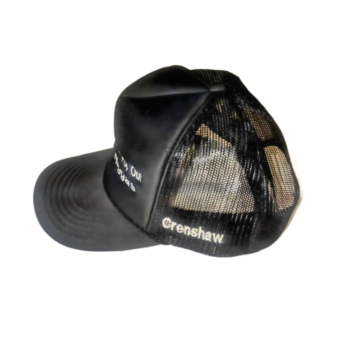 sometimes you gotta pop out and show niggas trucker hat with Crenshaw on the side